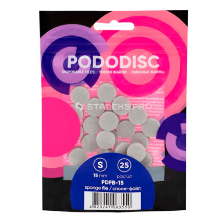 STALEKS EXPERT 15 PODODISC S Disposable files-sponges for pedicure disc 15 mm (25 pcs)