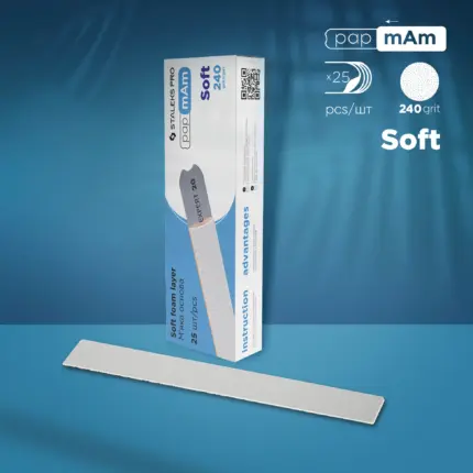 STALEKS EXPERT 20 papmAm Nail files for straight base on soft foam layer, 240 grit (25 pcs)